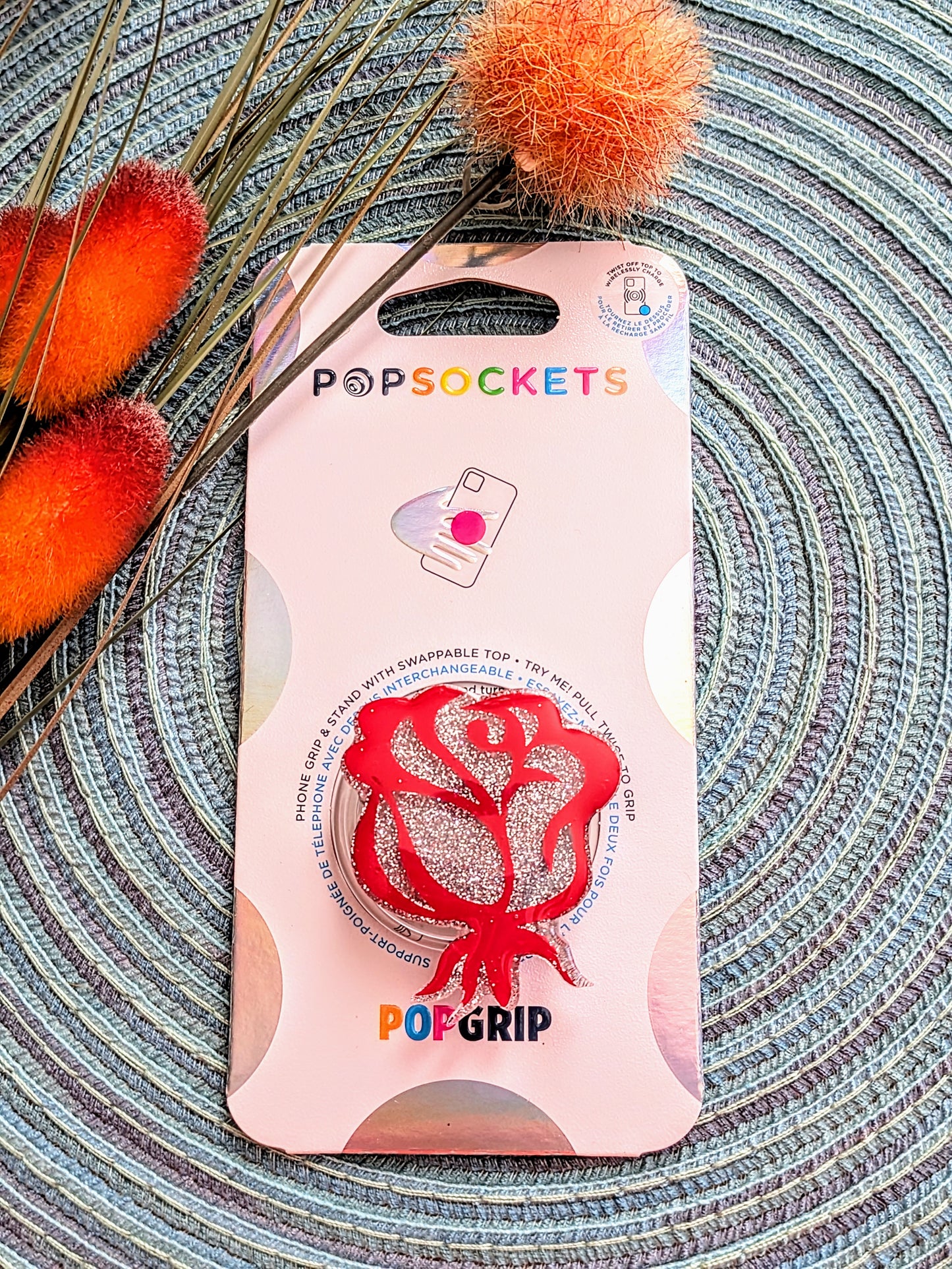 Rose Petal Acrylic Design - Popsocket