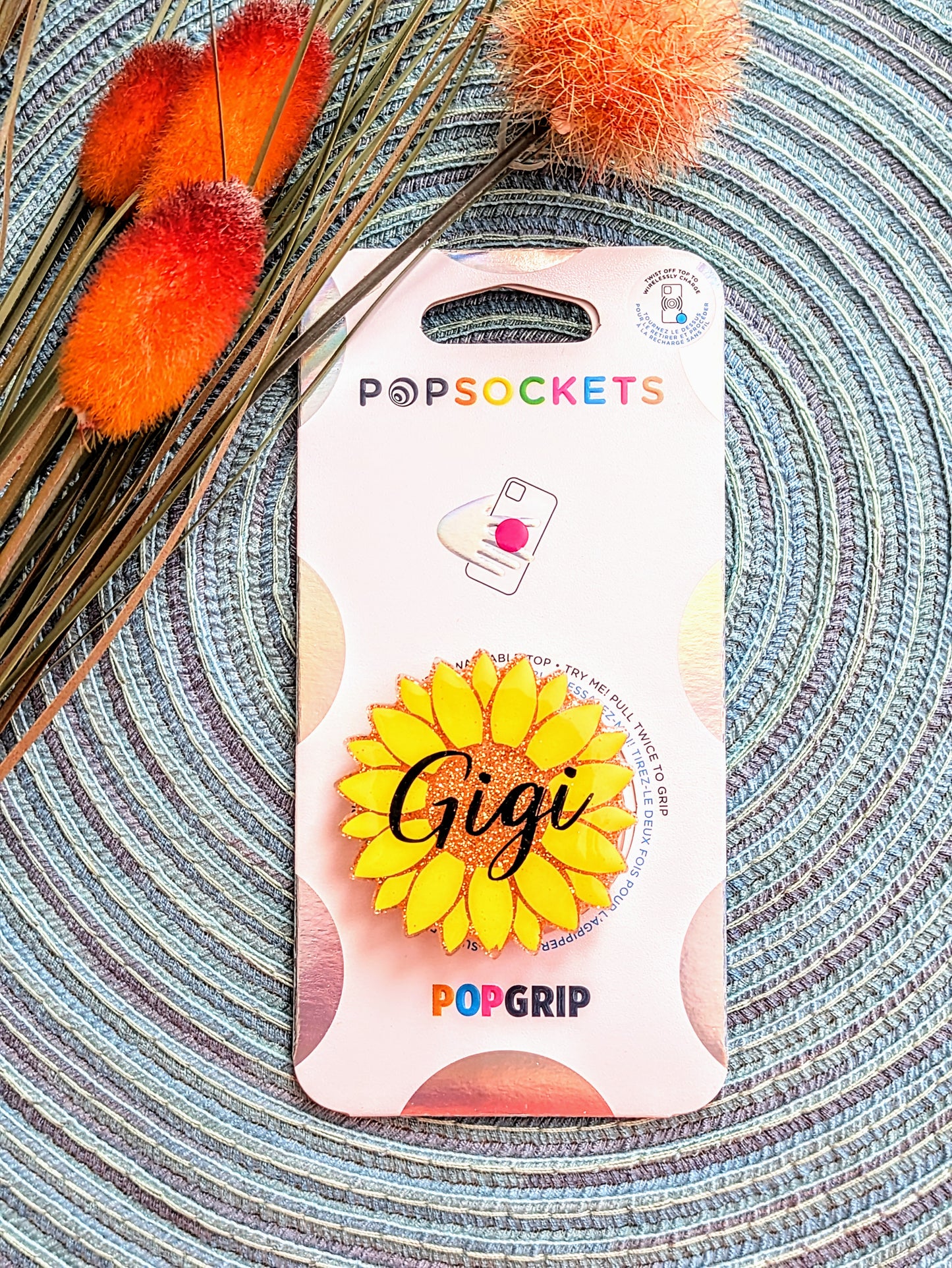 Sunflower Acrylic Design - Popsocket