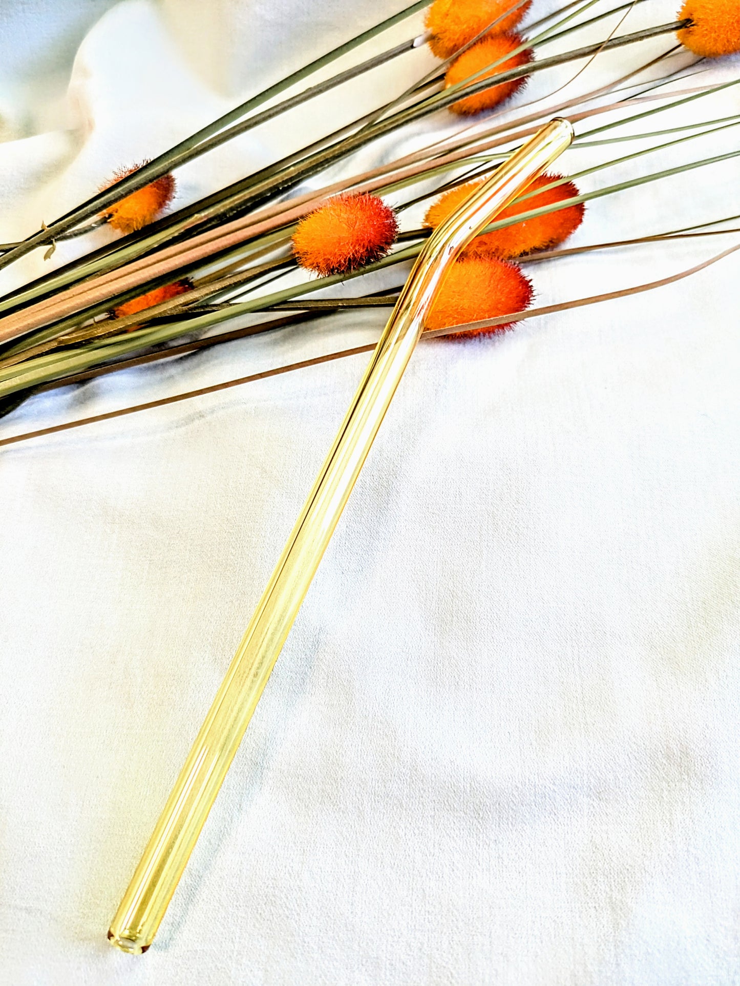 Yellow Glass Straw