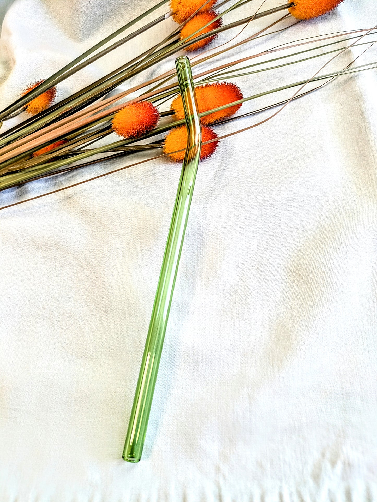 Green Glass Straw
