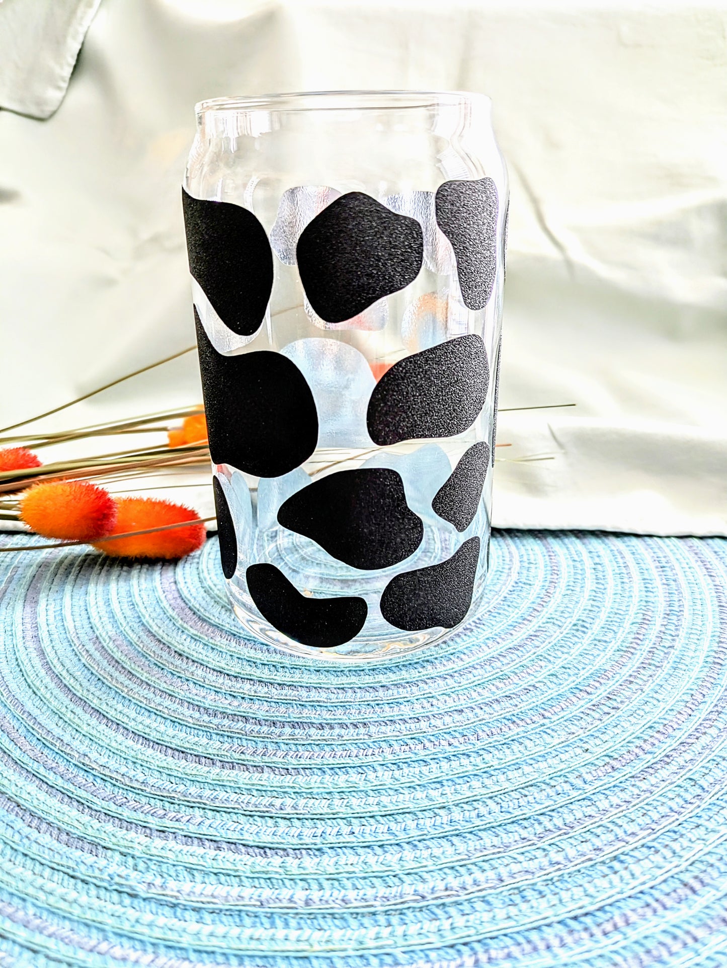 Black Glitter Cow Print