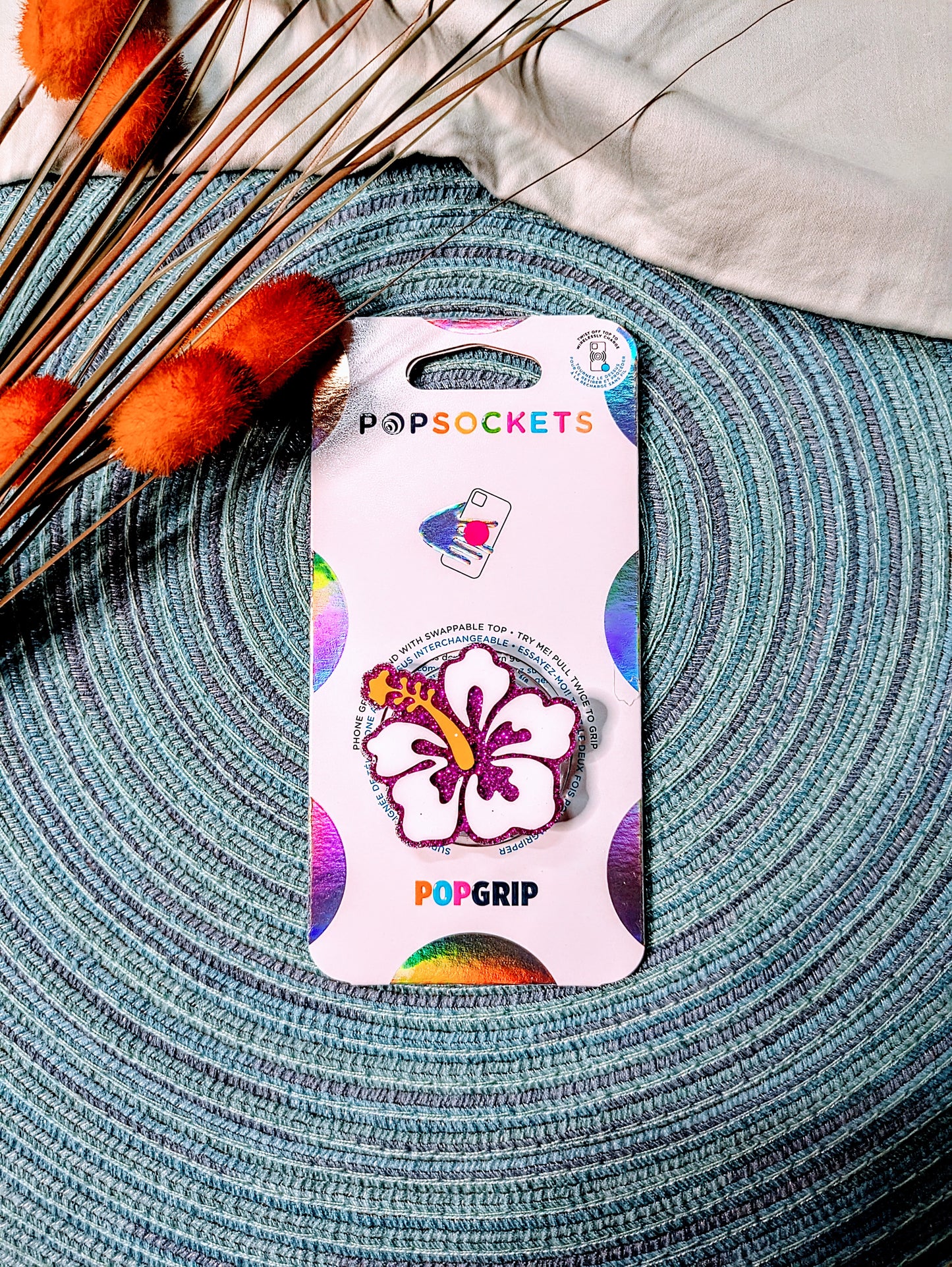 Purple Hibiscus Flower Popsocket