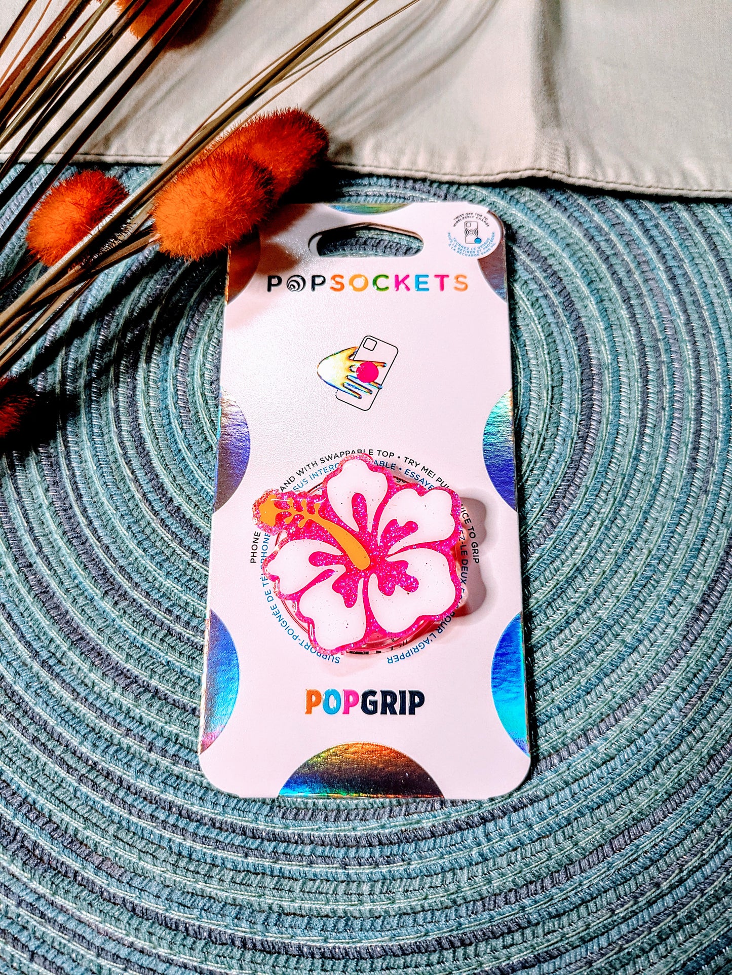 Pink Hibiscus Flower Popsocket