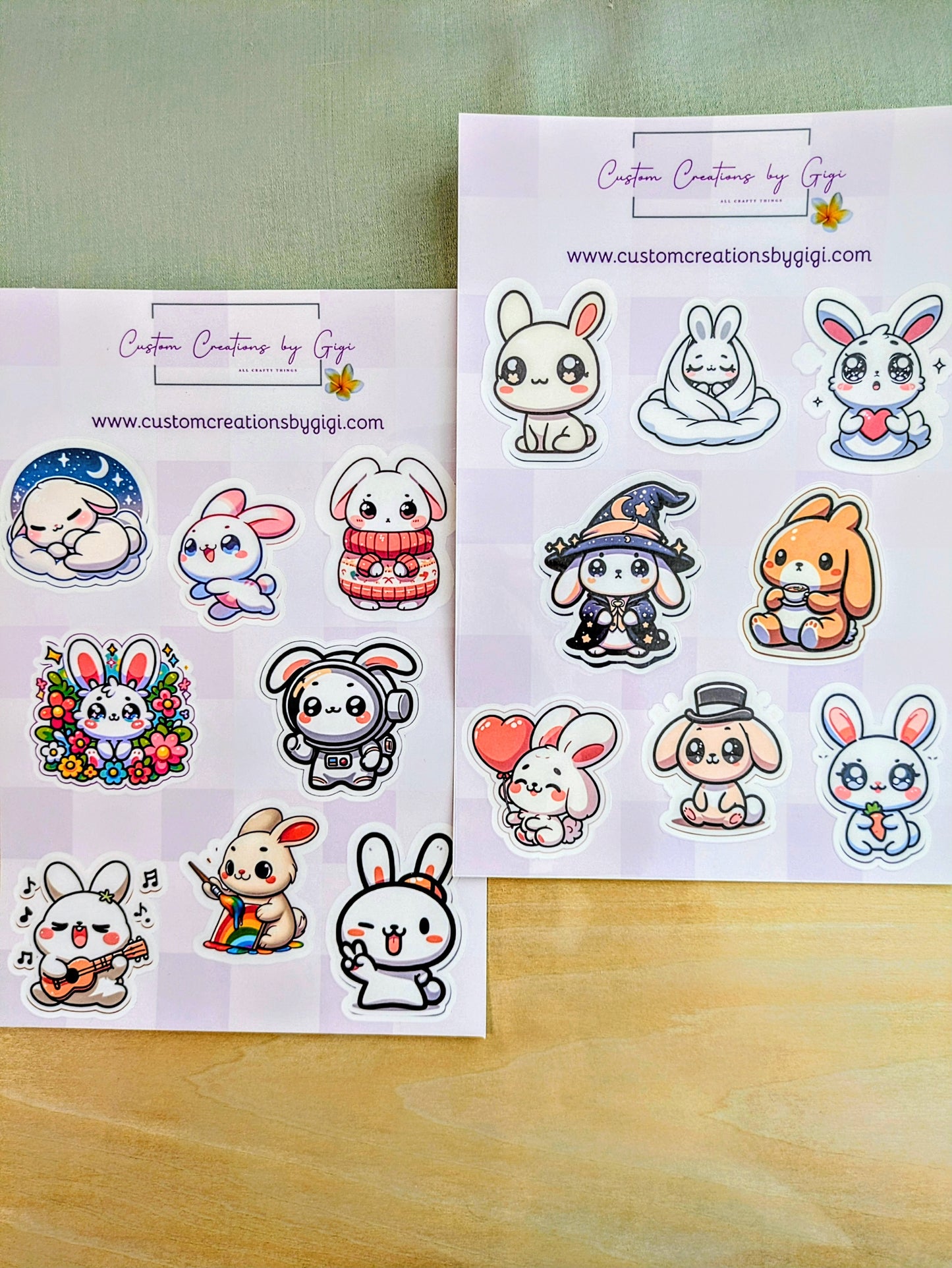 Kawaii Rabbits Sticker Sheet