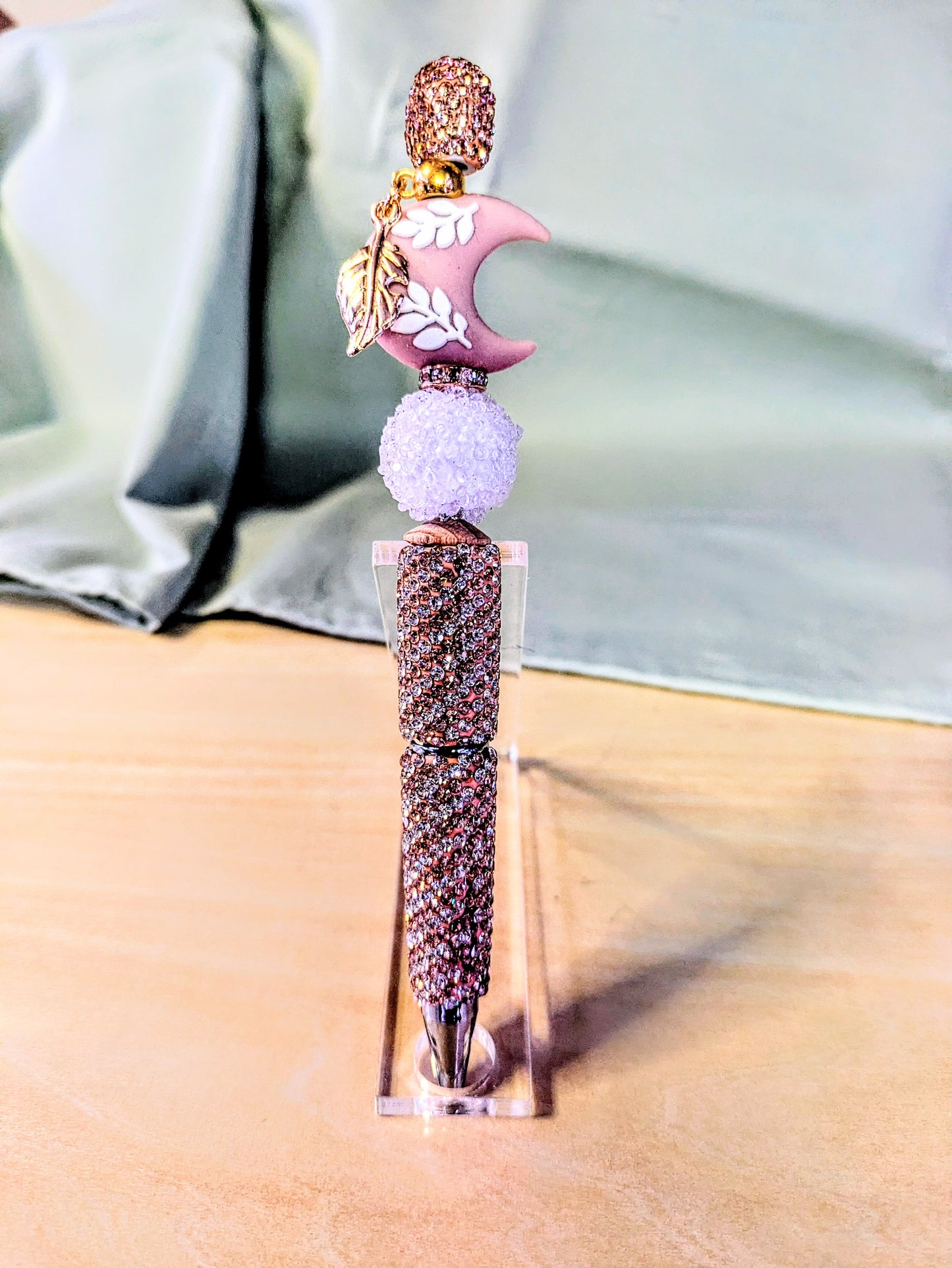 "Golden Leafy Moon" Bling Pen