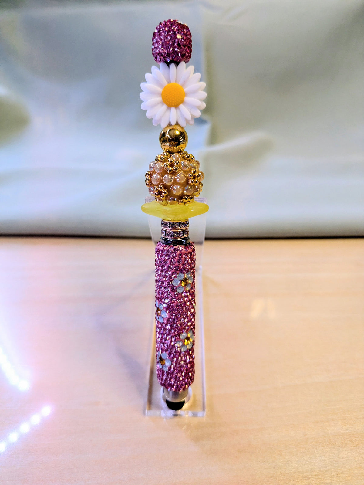 "Pink and Gold Daisies" Stylus Pen