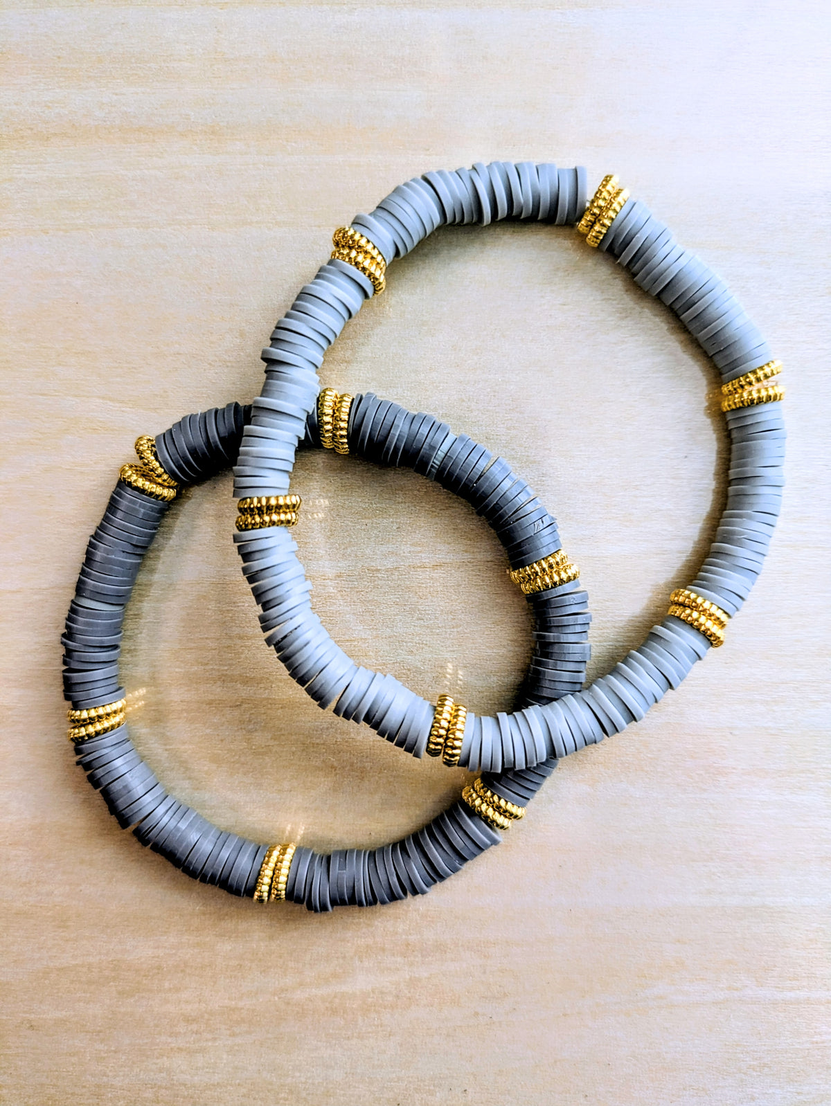 Simply Gray Clay Beaded Bracelet