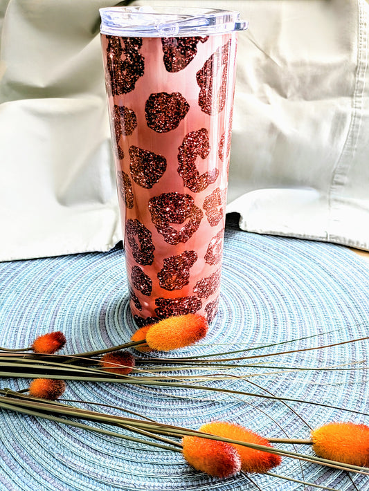 Rose Gold Glittered Leopard Print