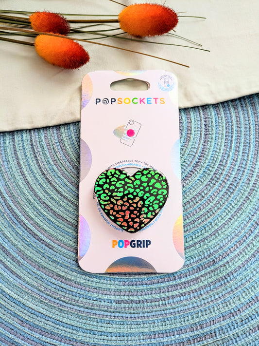 Holographic Black Heart (Color Changing Leopard Vinyl)