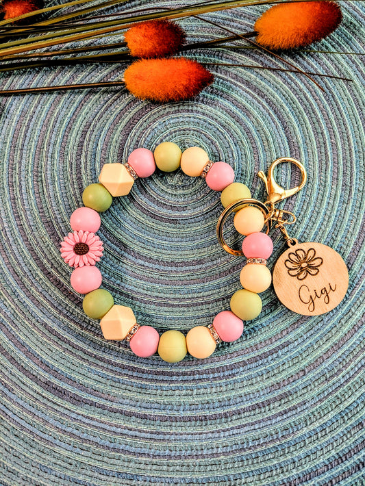 "All Around Pink Daisy" Wristlet