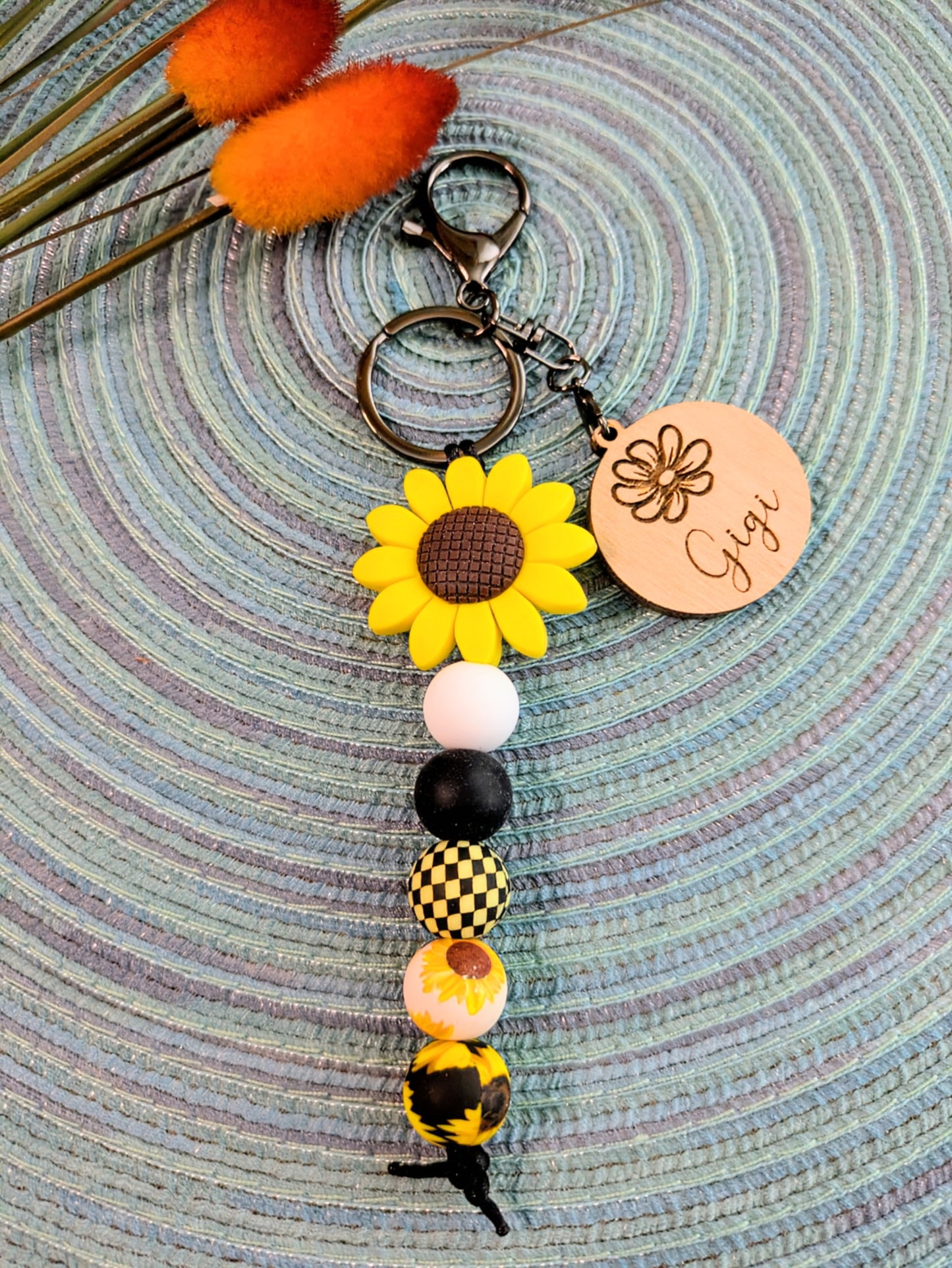 "Sunshine, Charm, and Golden Vibes" Keychain