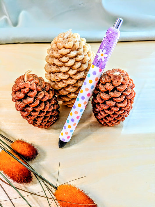 Dots and Daisies Glitter Pen