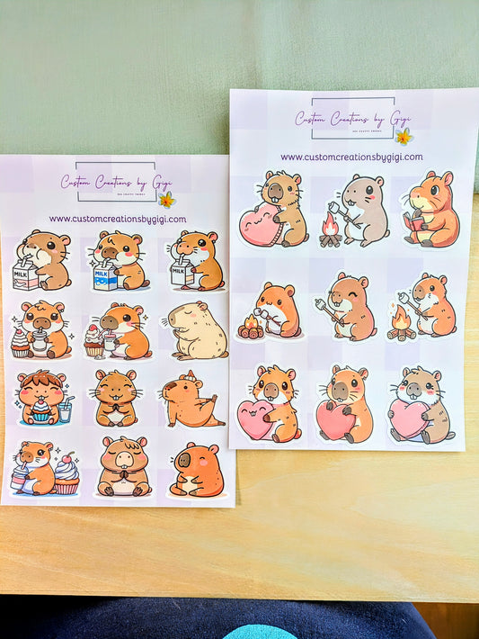 Capybara Sticker Sheet 3