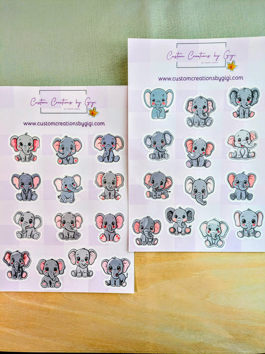 Cutie Elephants Sticker Sheet 2