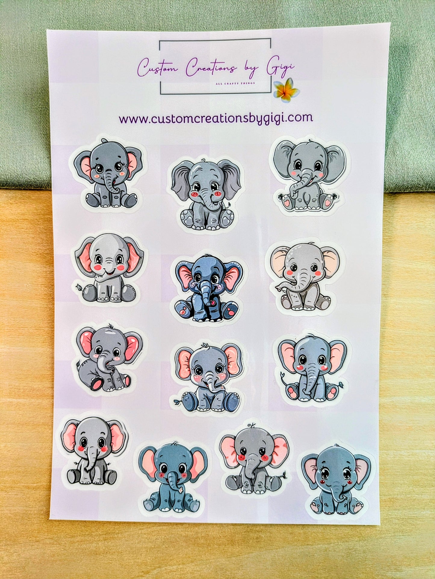 Cutie Elephants Sticker Sheet