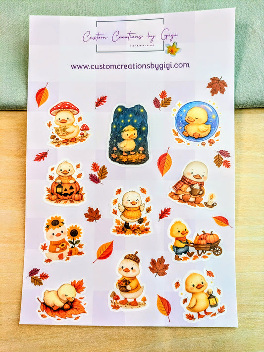 Autumn Duckies Sticker Sheet