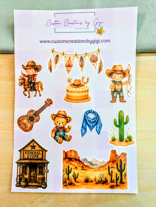 Howdy Cowboy Sticker Sheet