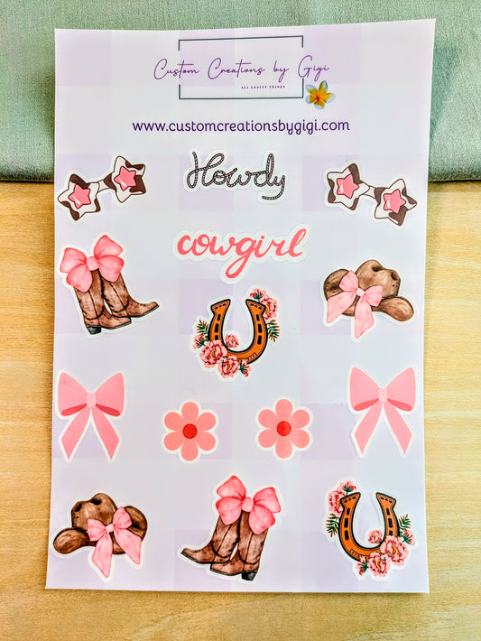 Howdy Cowgirl Sticker Sheet