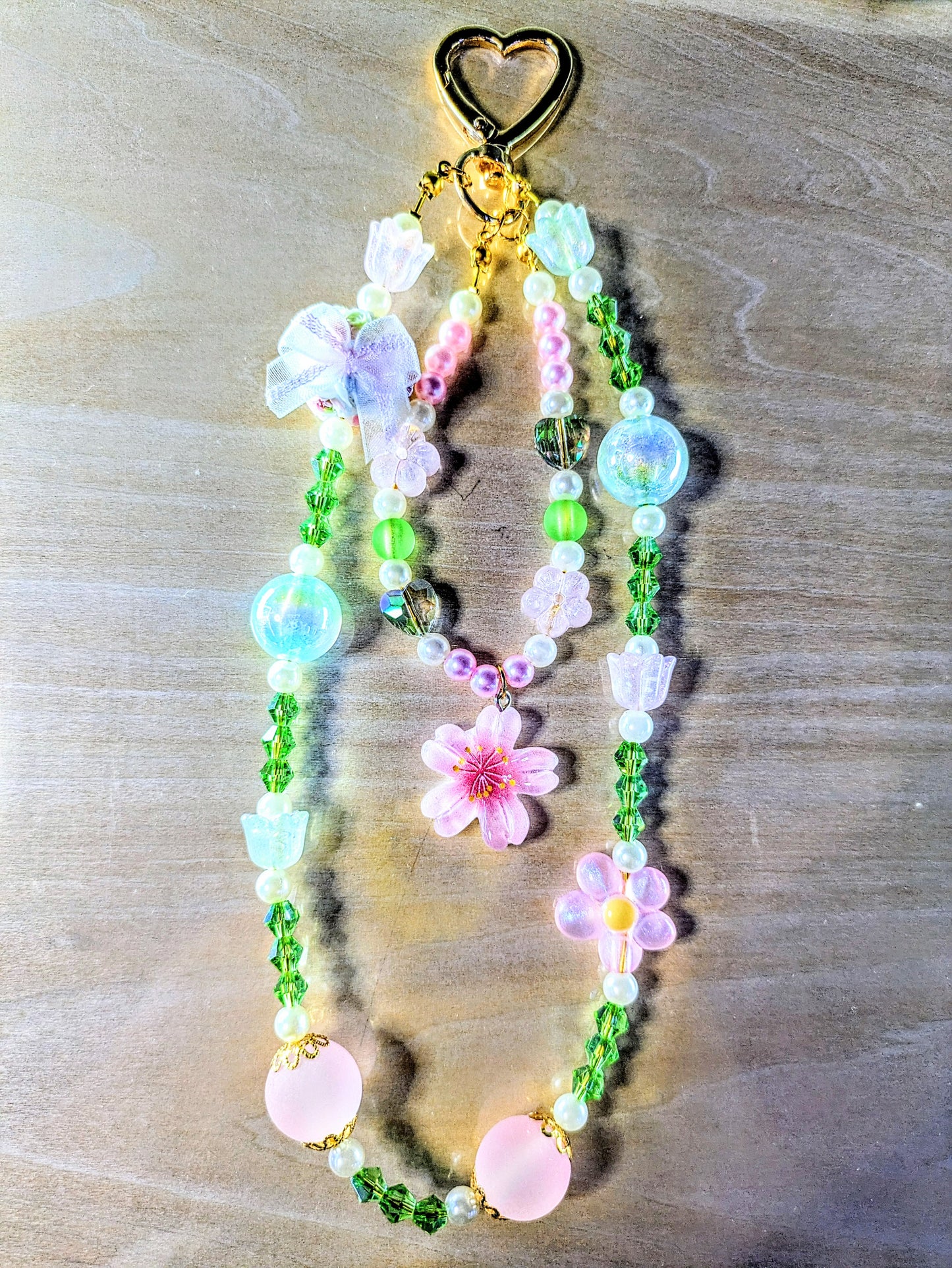 "Spring Hibiscus, Daisies, and Roses" Keychain