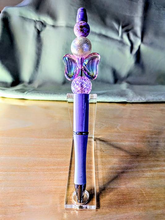 "Purple Rainbow Bow" Bling Pen