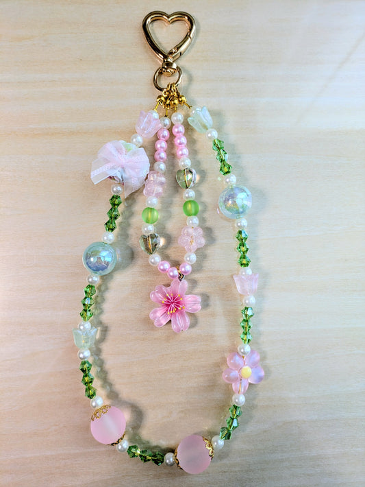 "Spring Hibiscus, Daisies, and Roses" Keychain
