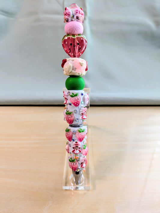 "Strawberries and Shortcakes" Beaded Pen
