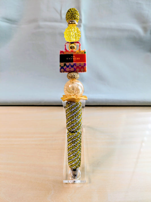 "A Girlies Coachy Bag" Beaded Pen