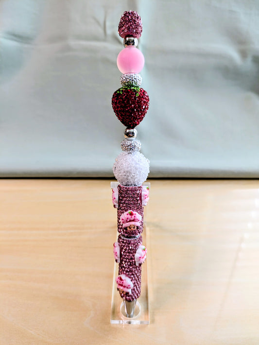 'Strawberry Shorty" Beaded Pen