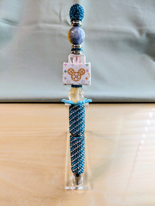 "Blue Mousie Louie" Beadable Pen
