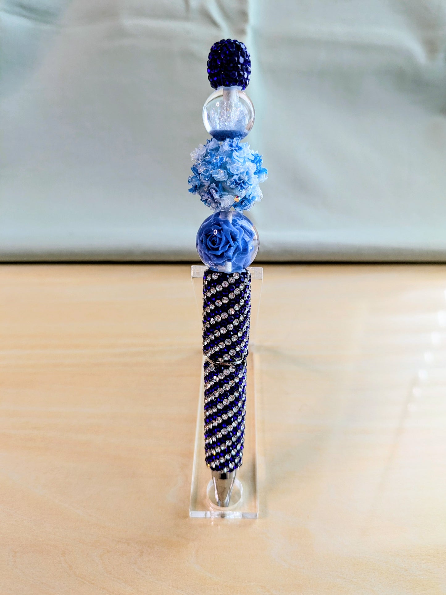 "Blooming Blues" Beaded Pen