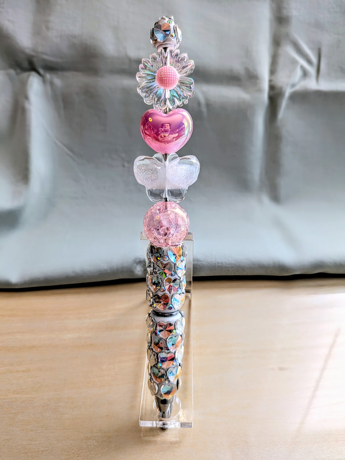 "Daisies, Hearts, and Butterflies Oh My" Beaded Pen