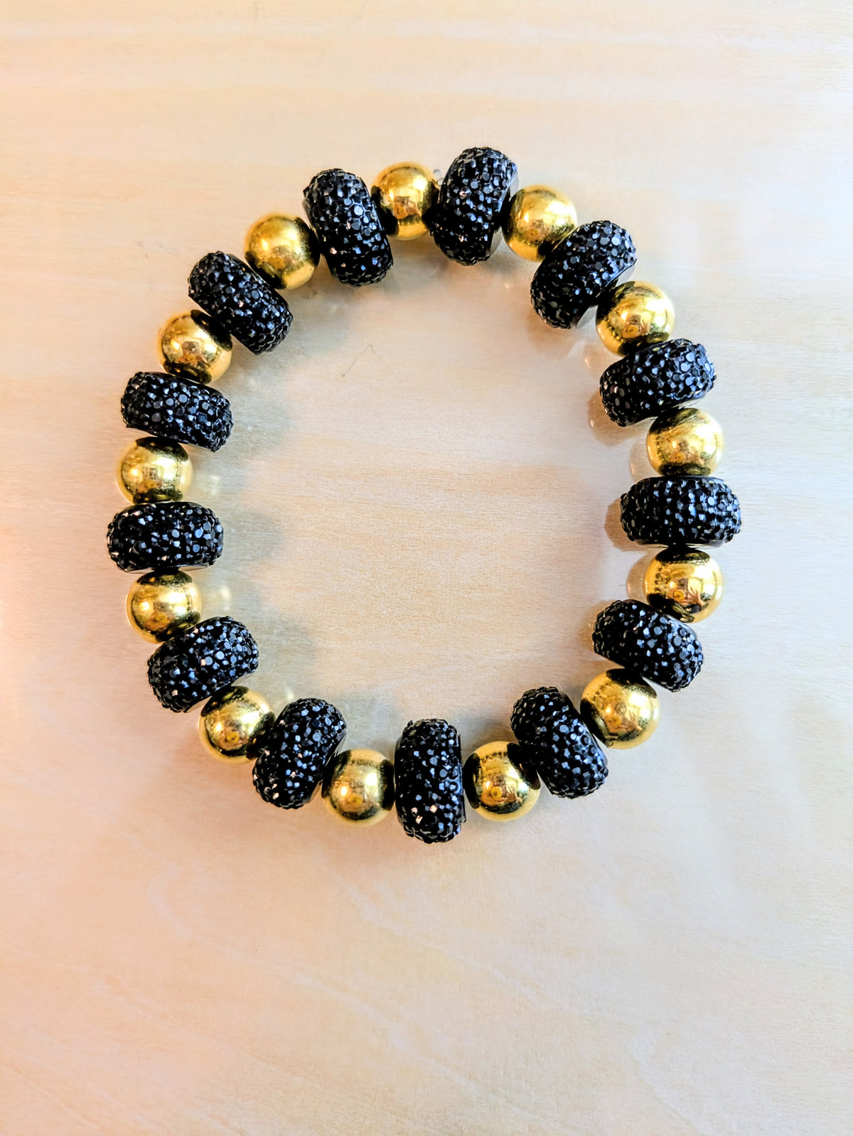 Balck and Gold Beaded Bracelet