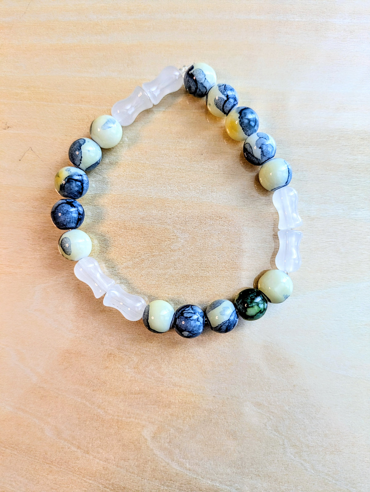 Chinese Inspired Floral Beads with Bamboo Spacers