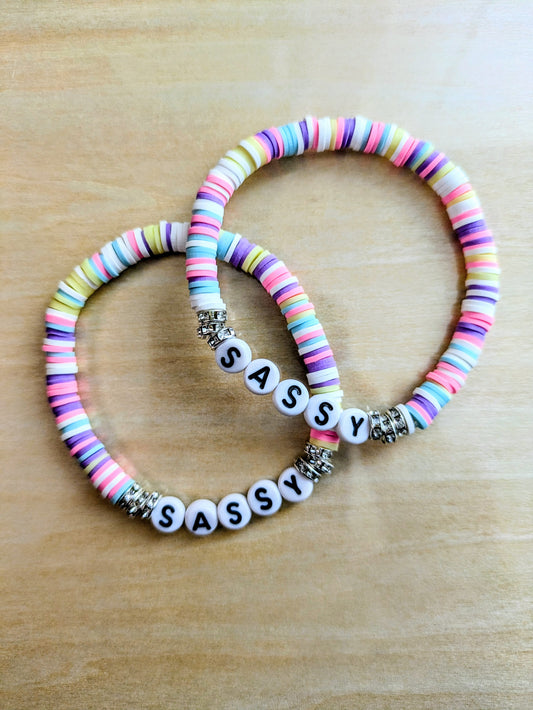 "Sassy" Summer Girl Clay Beaded Bracelet