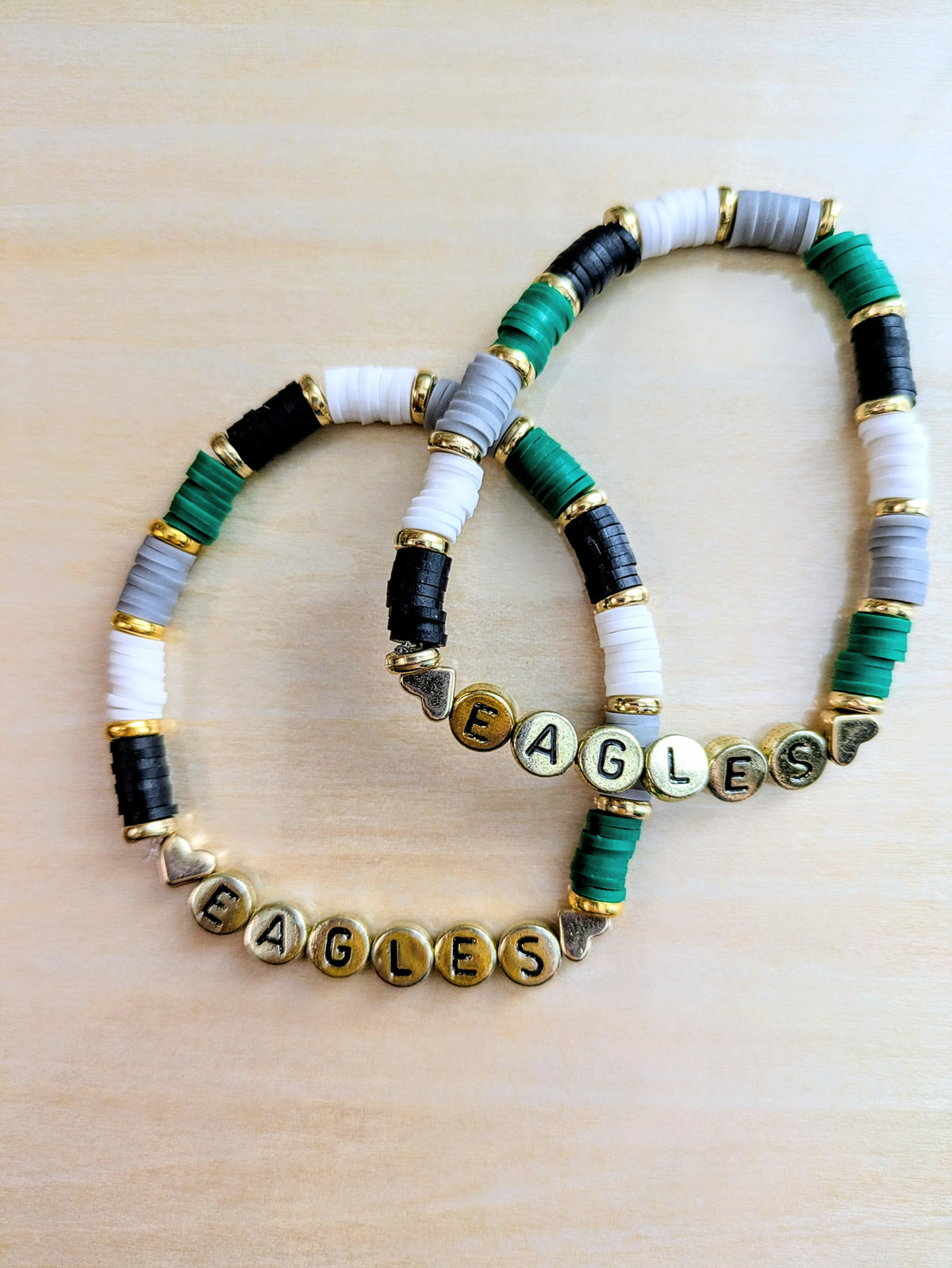 "FLY EAGLES FLY" to Victory Clay Beaded Bracelet