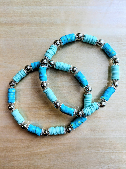 Turquoise Kisses Clay Beaded Bracelet
