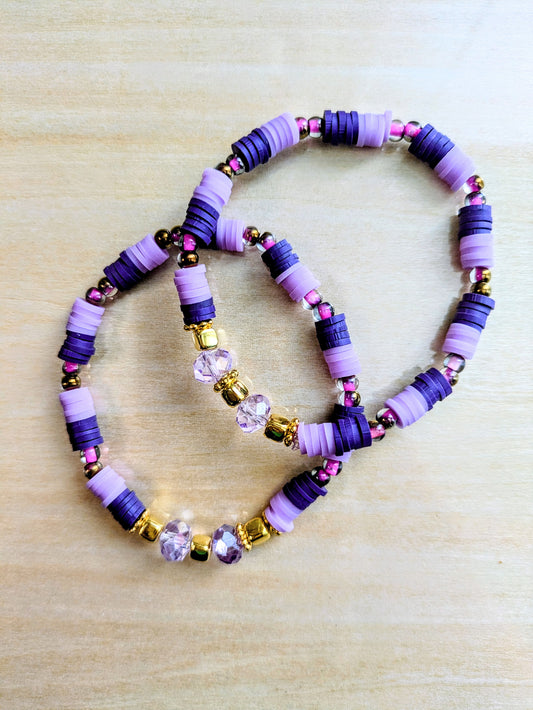 Purple Paradise Clay Beaded Bracelet