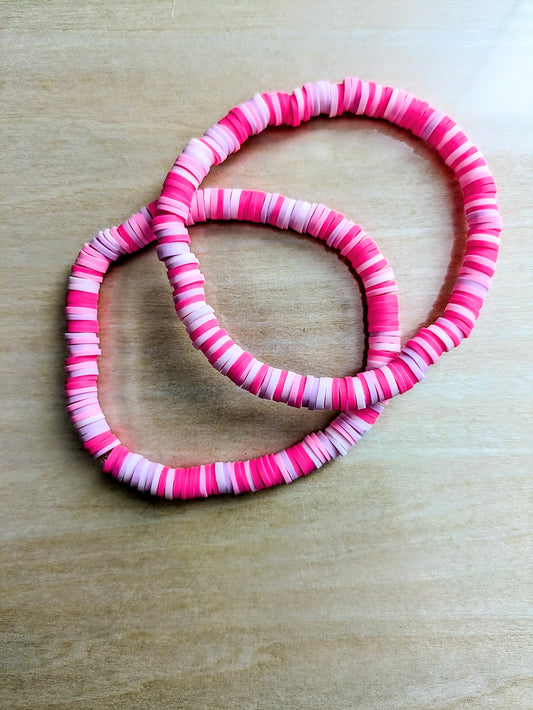 Pink Perfection Clay Beaded Bracelet