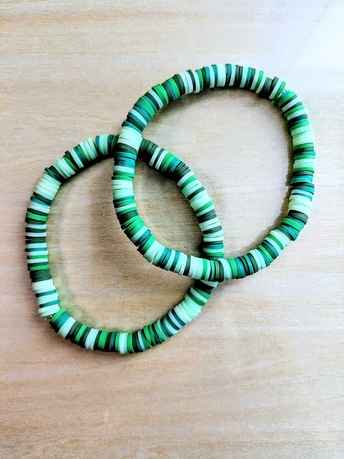 Lucky in Green Clay Beaded Bracelet