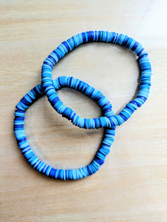 Blue Crush Clay Beaded Bracelet
