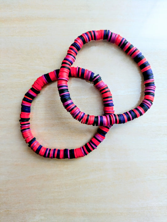 Black Cherry Bliss Clay Beaded Bracelet